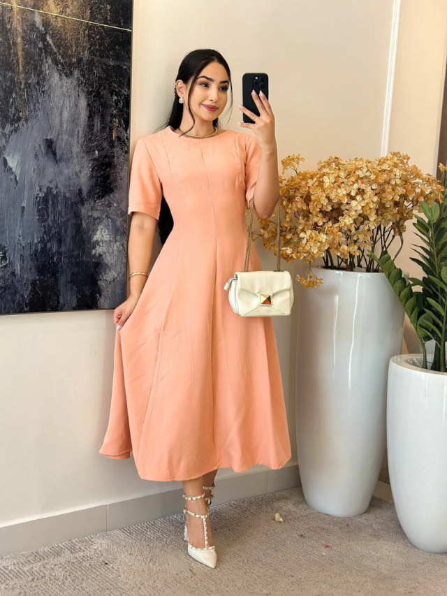 Vestido Soimbra Alfaiataria Evasê