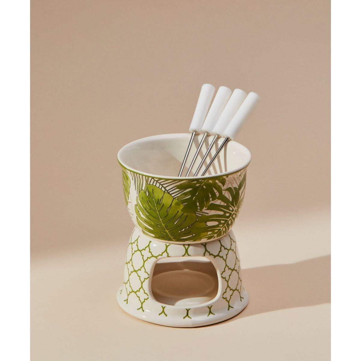 Kit De Fondue de Porcelana Flora