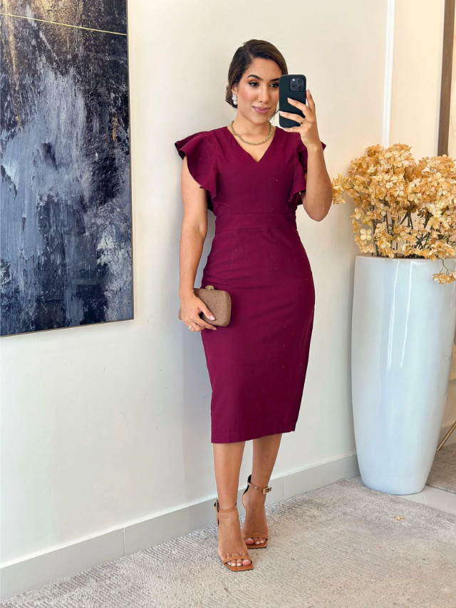 Vestido Brisa Linho Babado no Busto