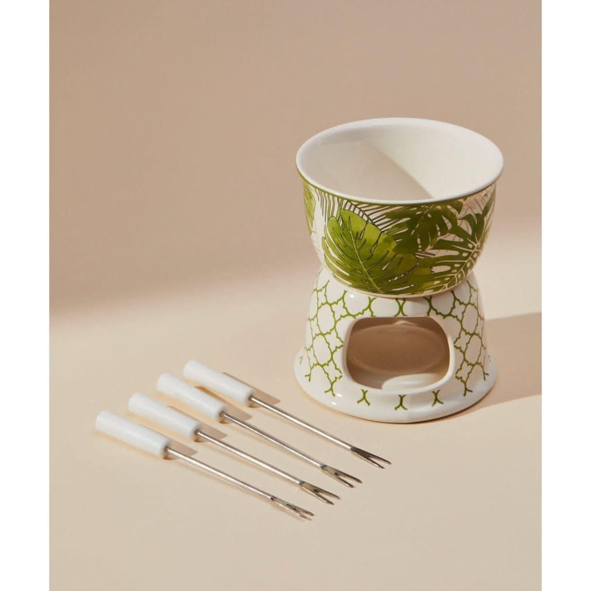 Kit De Fondue de Porcelana Flora